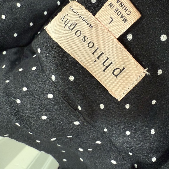 Black Polka Dot Dress philosophy size L worn once - Picture 4 of 5